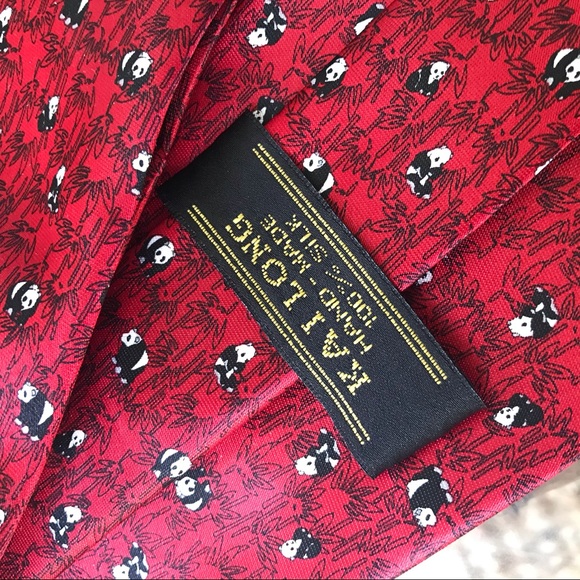 Red Silk Panda Tie - Picture 4 of 4